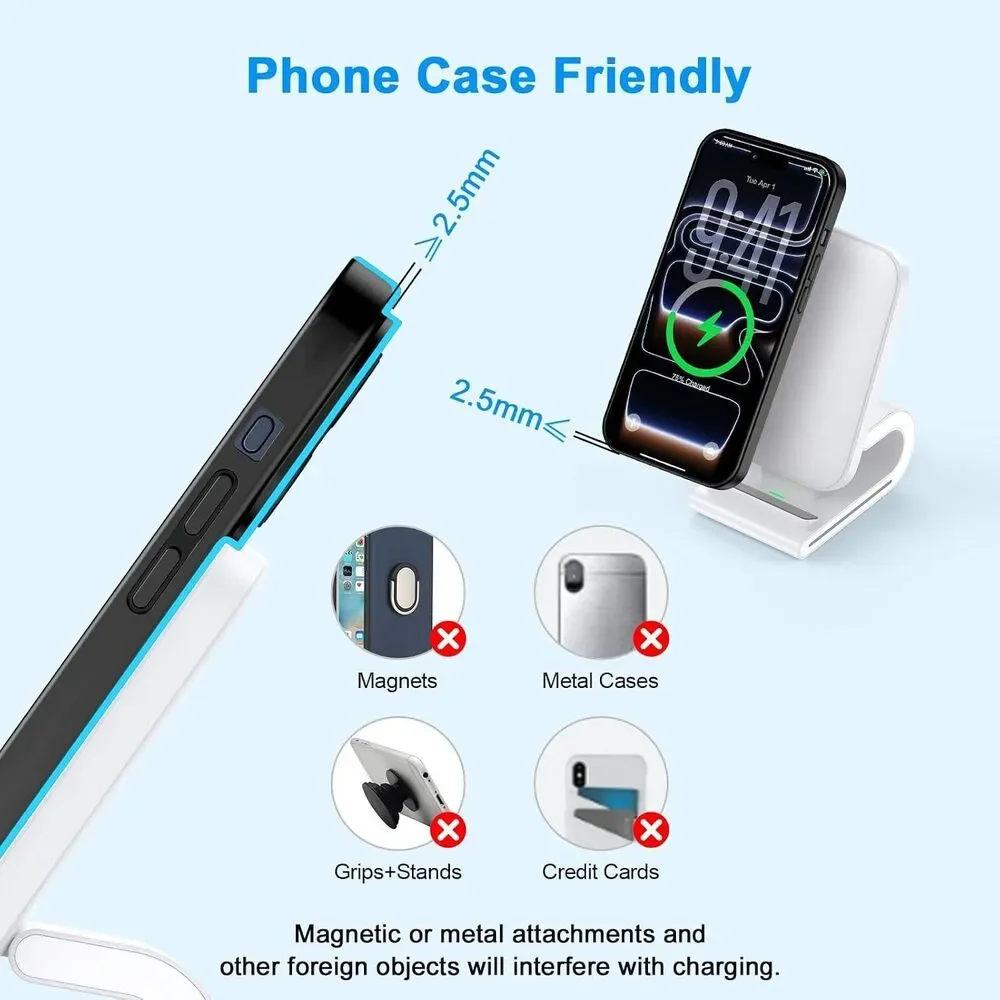 15W Fast Wireless Charger Stand for Samsung Z Fold 8 Flip 8 S26 Ultra Pixel 10